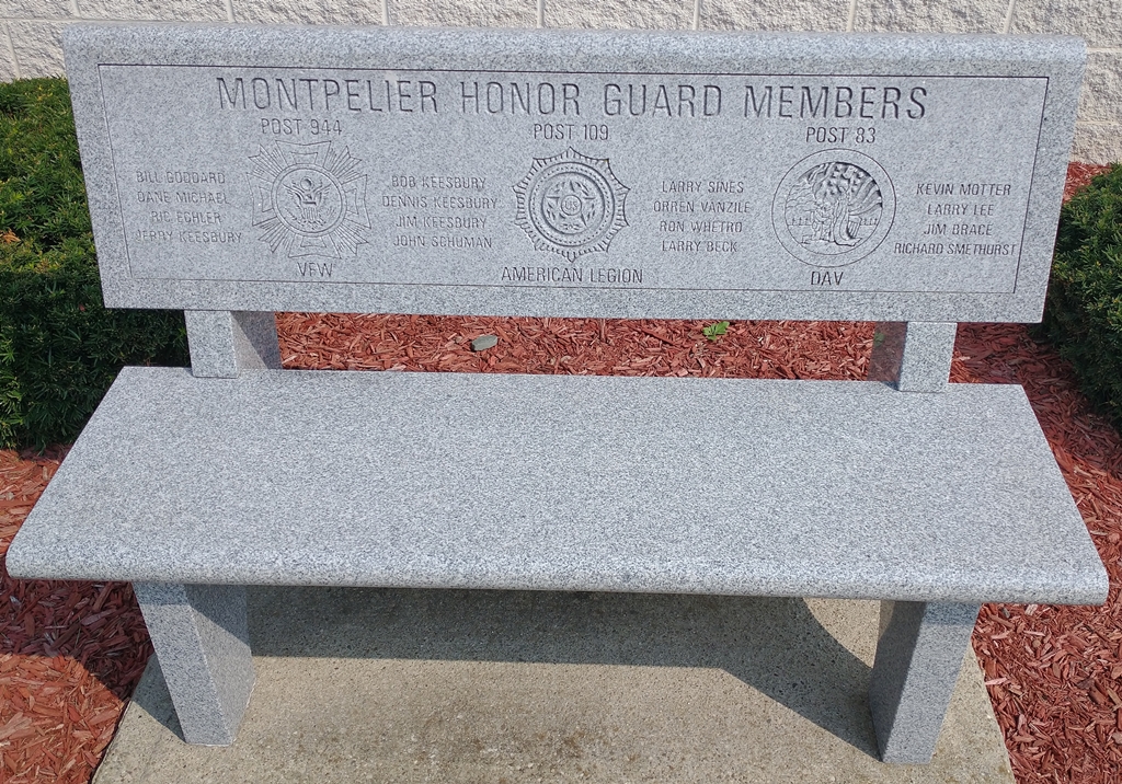 MONTPELIER HONOR GUARD MEMBERS MEMORIAL BENCH