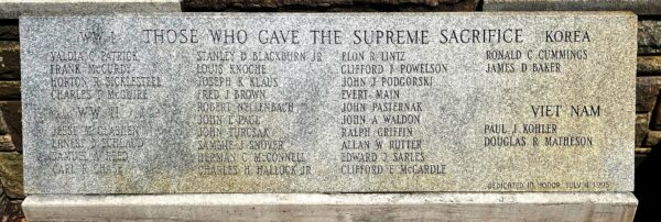 NORTH BRANCH VETERANS MEMORIAL STONE B