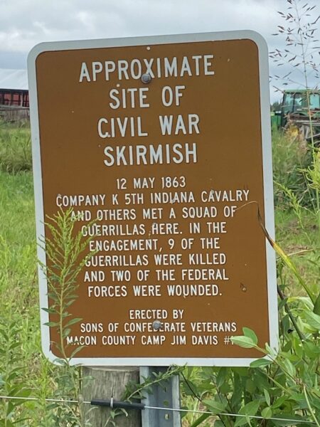 APPROXIMATE SITE OF CIVIL WAR SKIRMISH 12 MAY 1863 MEMORIAL PLAQUE