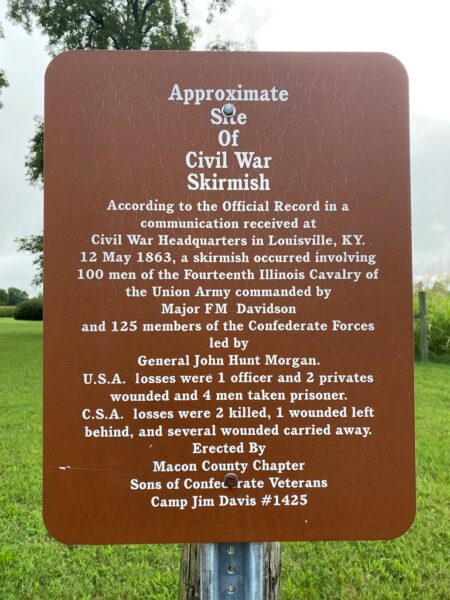 APPROXIMATE SITE OF CIVIL WAR SKIRMISH #1425 MEMORIAL PLAQUE