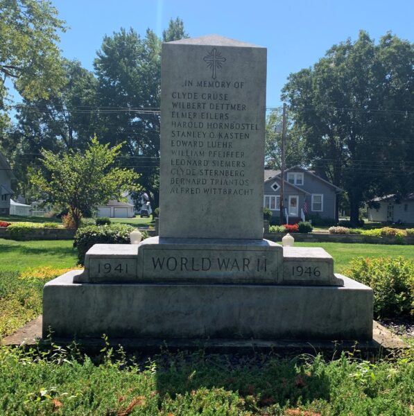 AMERICAN LEGION B.B.K. POST 480 WORLD WAR I AND II MEMORIAL BACK