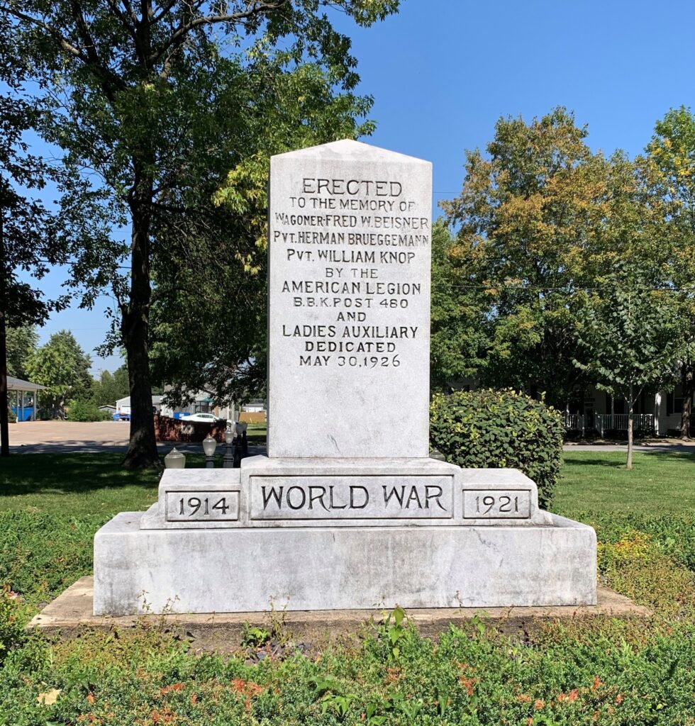 AMERICAN LEGION B.B.K. POST 480 WORLD WAR I AND II MEMORIAL FRONT