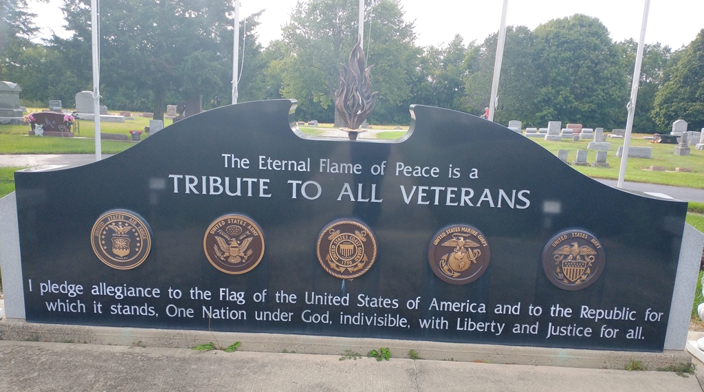 THE ETERNAL FLAME OF PEACE VETERANS MEMORIAL FRONT