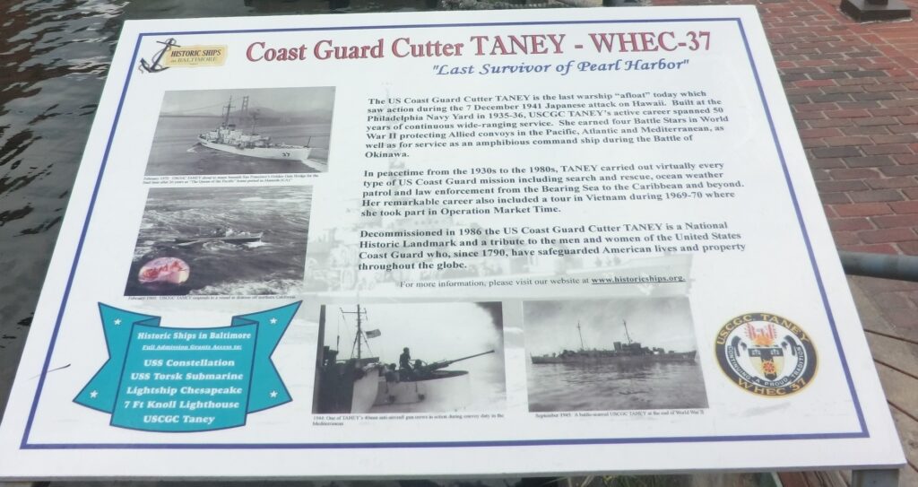 COAST GUARD CUTTER TANEY-WHEC-37 WAR MEMORIAL PLAQUE
