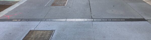 APRIL 22, 1954 VETEANS OF THE 45TH “THUNDERBIRD” INFANTRY DIVISION SIDEWALK MEMORIAL