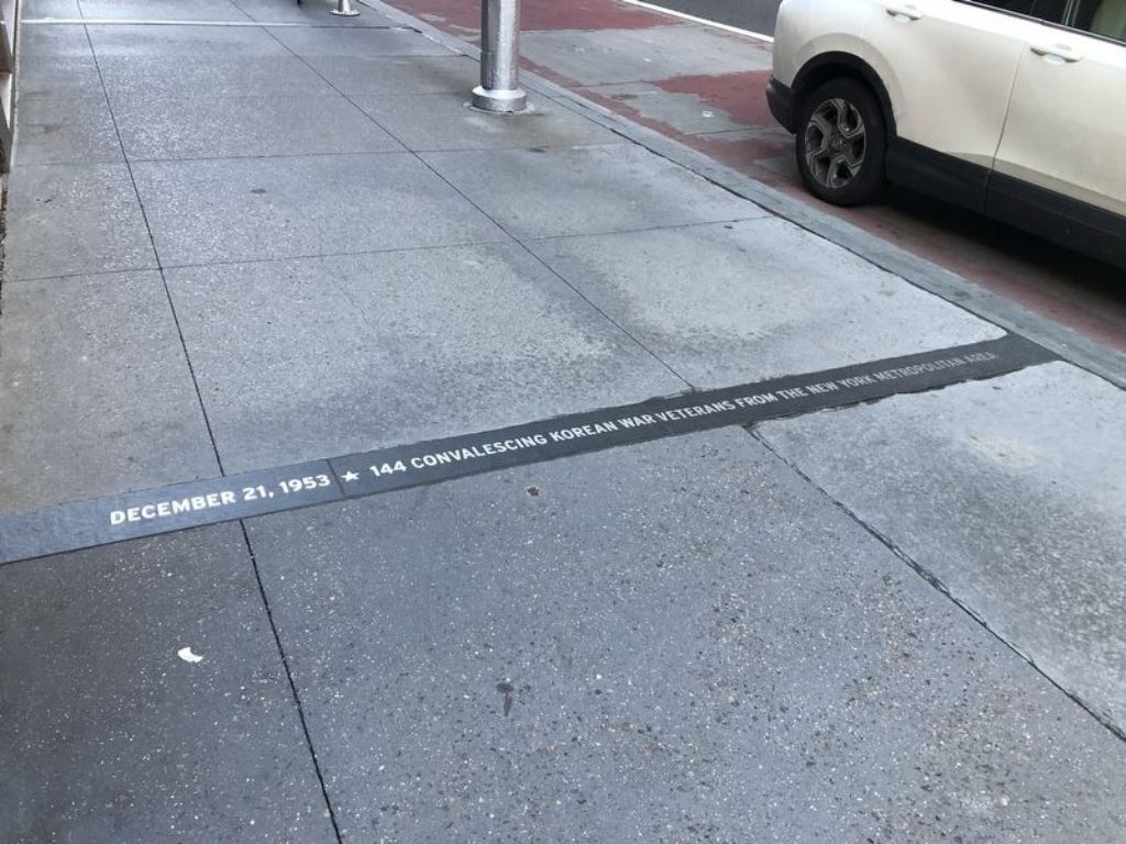 DECEMBER 21, 1953 144 CONVALESCING KOREAN WAR VETERANS SIDEWALK MEMORIAL