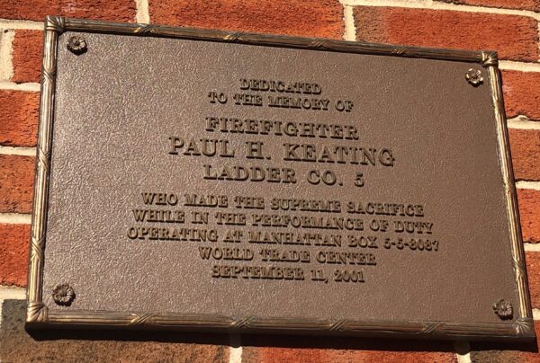 FIREFIGHTER PAUL H. KEATING MEMORIAL PLAQUE