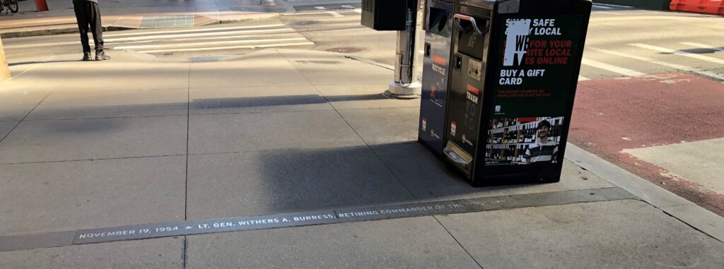 NOVEMBER 19, 1954 LT. GEN. WITHERS A. BURRESS SIDEWALK MEMORIAL