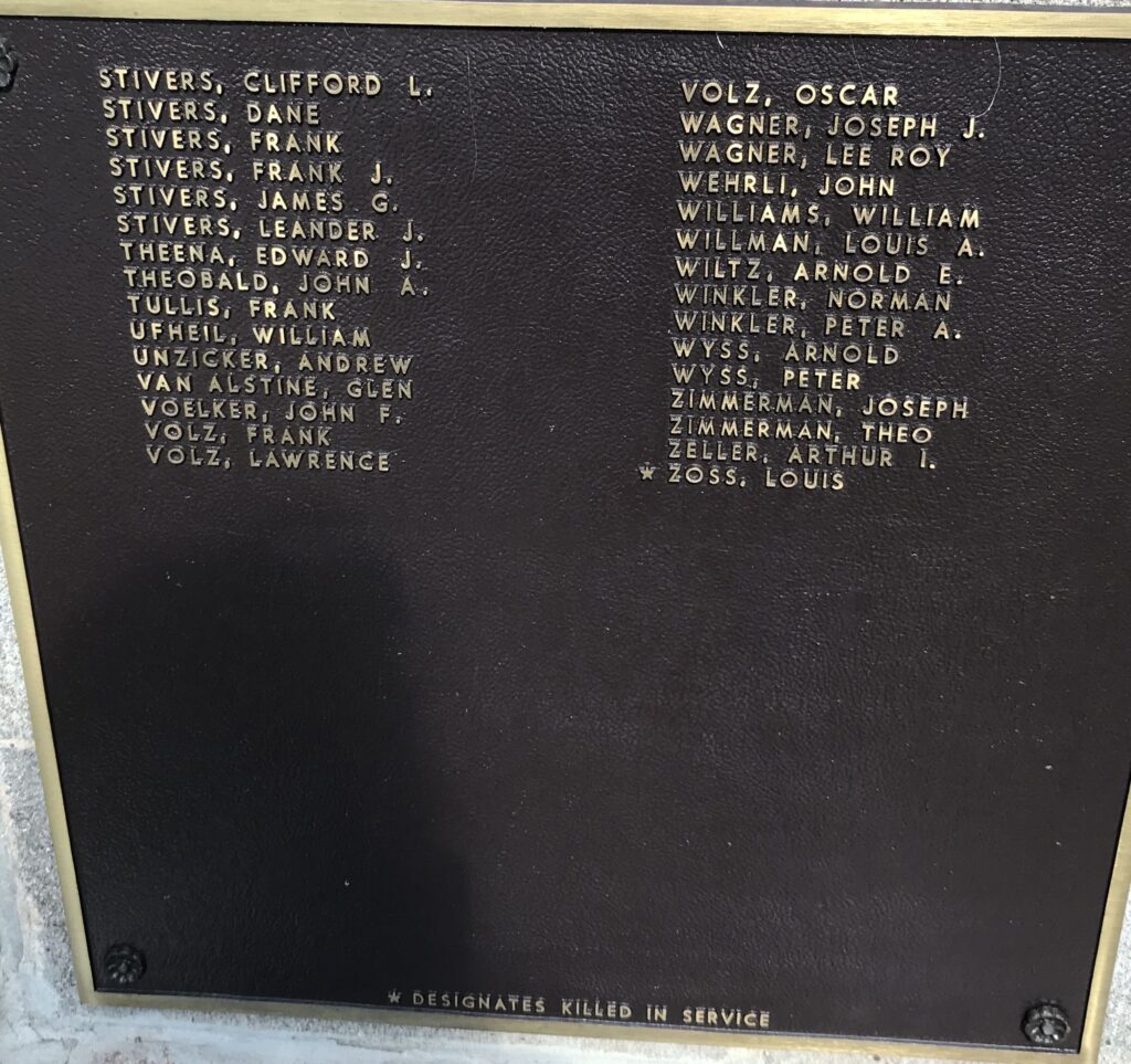 METAMORA HONOR ROLL MEMORIAL PLAQUE C