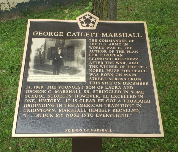 GEORGE CATLETT MARSHALL WAR MEMORIAL PLAQUE