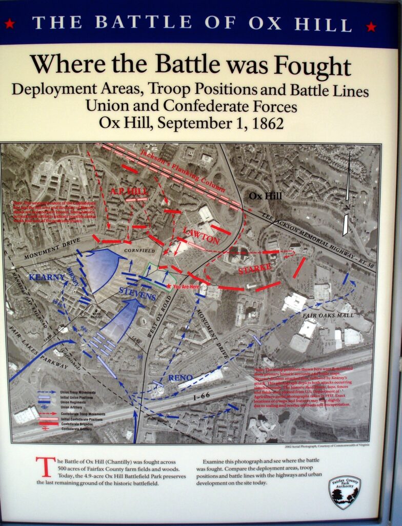 THE BATTLE OF OX HILL WHERE THE BATTLE WAS FOUGHT MEMORIAL PANEL