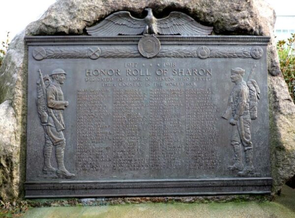 HONOR ROLL OF SHARON MEMORIAL PLAQUE