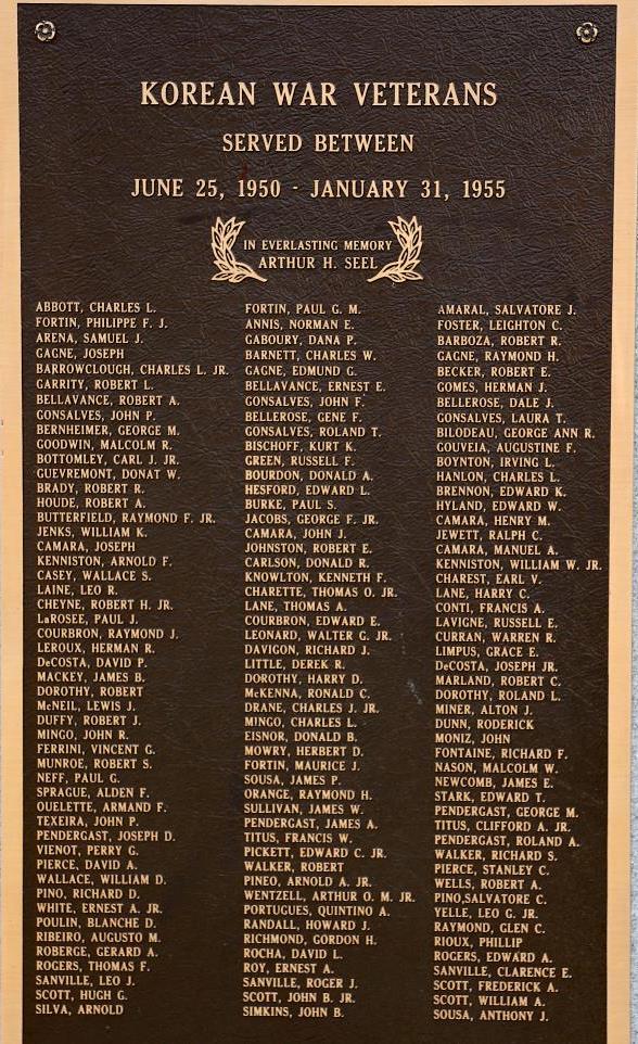 NORTON KOREAN WAR VETERANS MEMORIAL PLAQUE