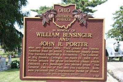 WILLIAM BENSINGER AND JOHN R. PORTER MEMORIAL MARKER