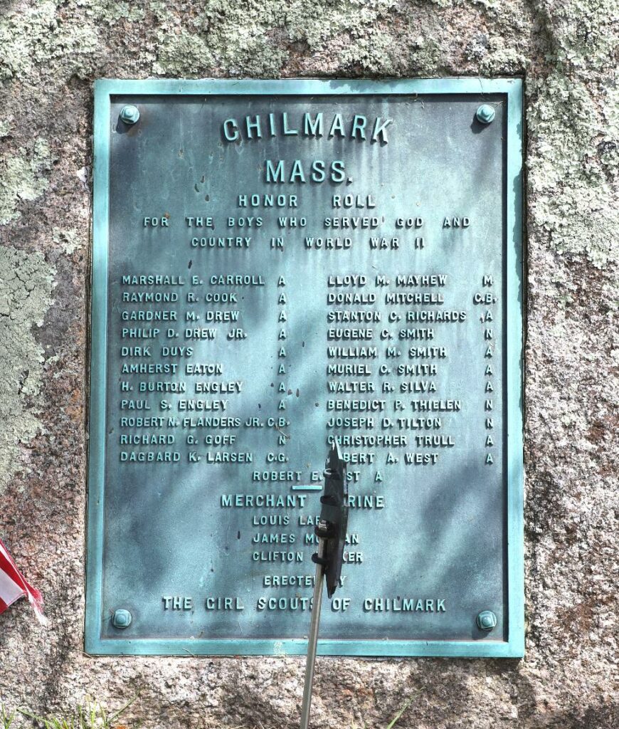 CHILMARK WORLD WAR II MEMORIAL PLAQUE