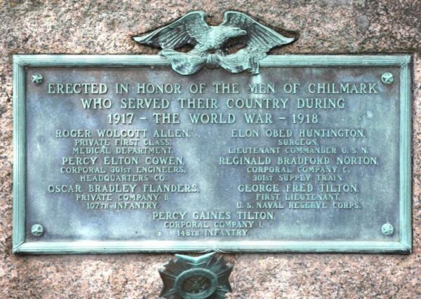 CHILMARK THE WORLD WAR MEMORIAL PLAQUE