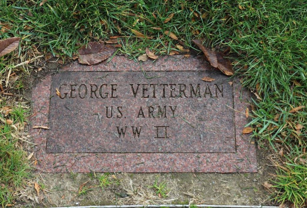 GEORGE VETTERMAN WAR MEMORIAL TABLET