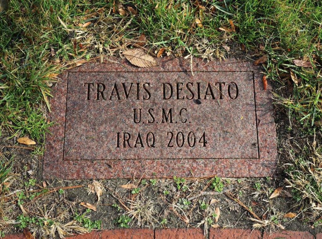 TRAVIS DESINTO U.S.M.C. WAR MEMORIAL TABLET