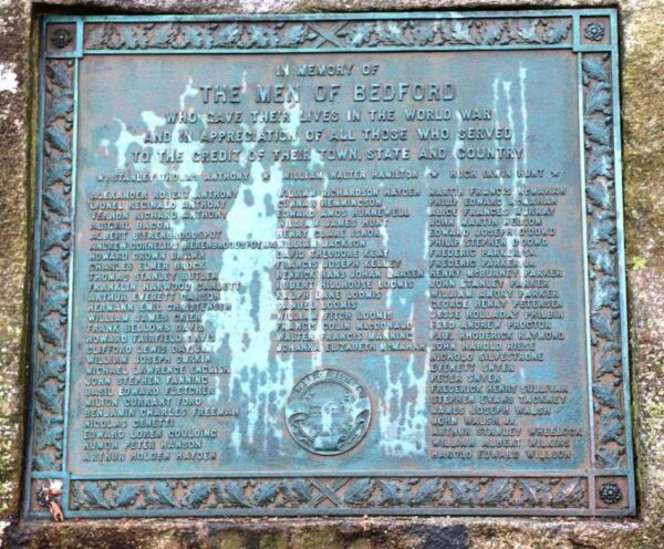 BEDFORD WORLD WAR MEMORIAL PLAQUE