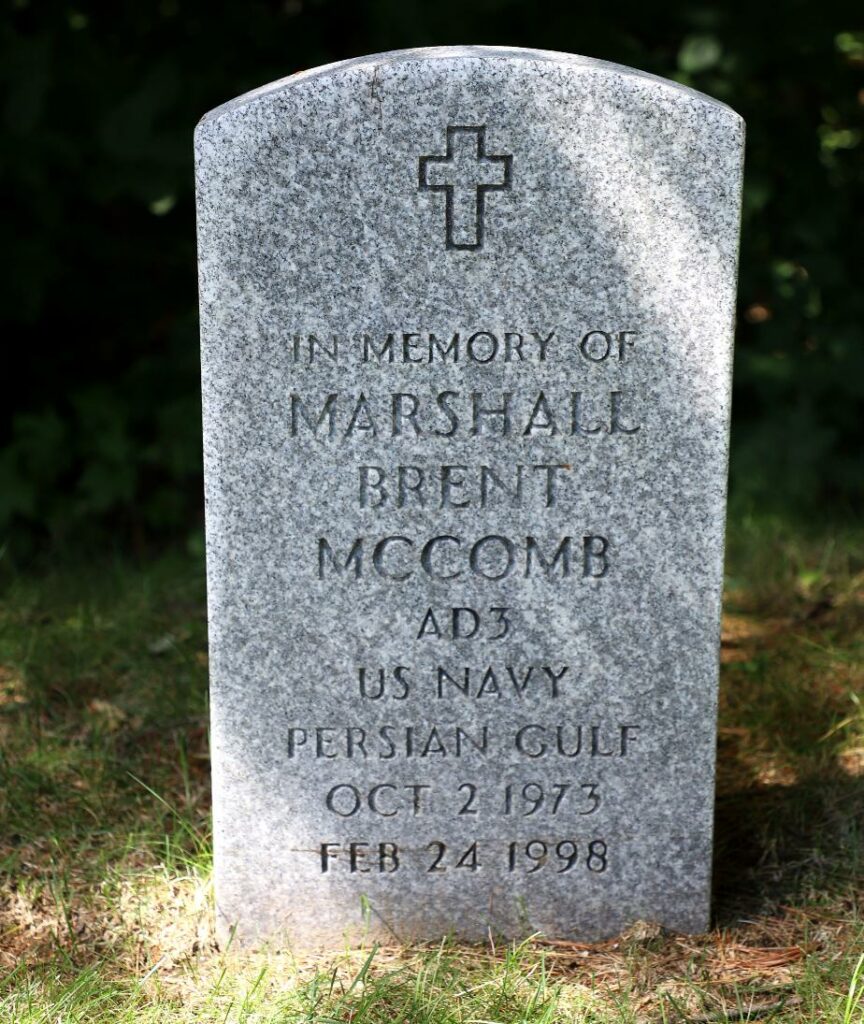 MARSHALL BRENT MCCOMB WAR MEMORIAL CEMETERY STONE