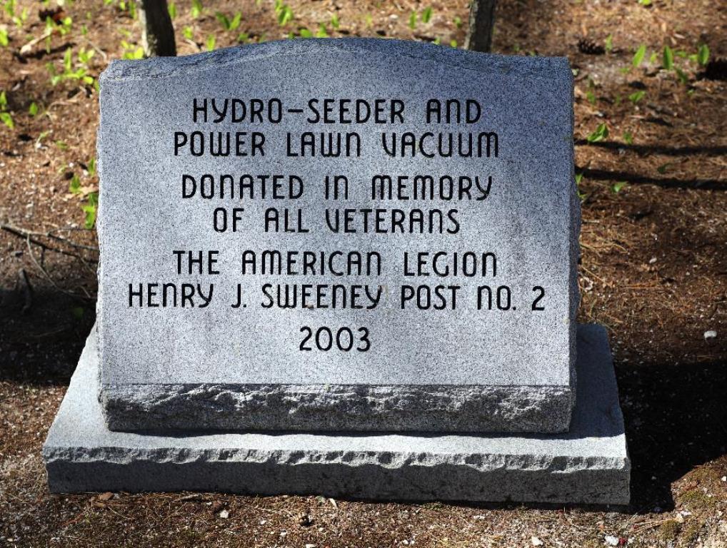 NEW HAMPSHIRE STATE VETERANS CEMETERY HYDRO-SEEDER MEMORIAL