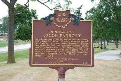 IN MEMORY OF JACOB PARROTT MEMORIAL MARKER