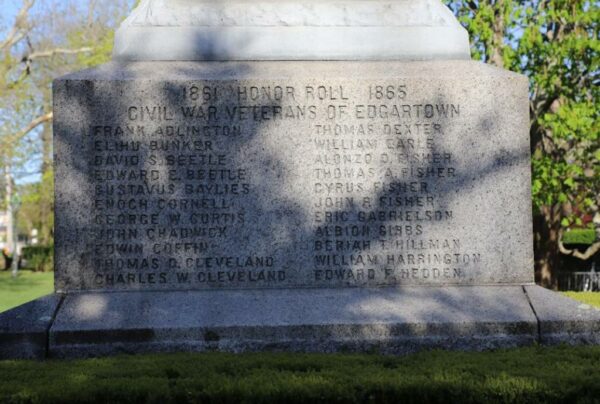 EGARTOWN MASSACHUSETTS CIVIL WAR VETERANS MEMORIAL STONE A