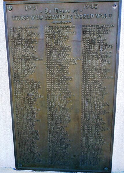 BOROUGH OF WIND GAP WORLD WARS MEMORIAL PLAQUE B