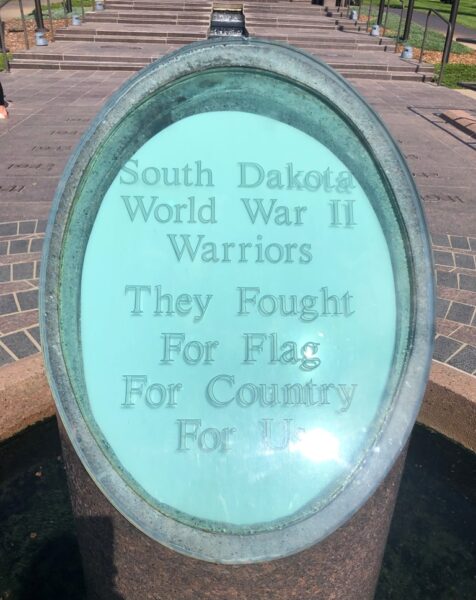 SOUTH DAKOTA WORLD WAR II WARRIORS MEMORIAL PLAQUE