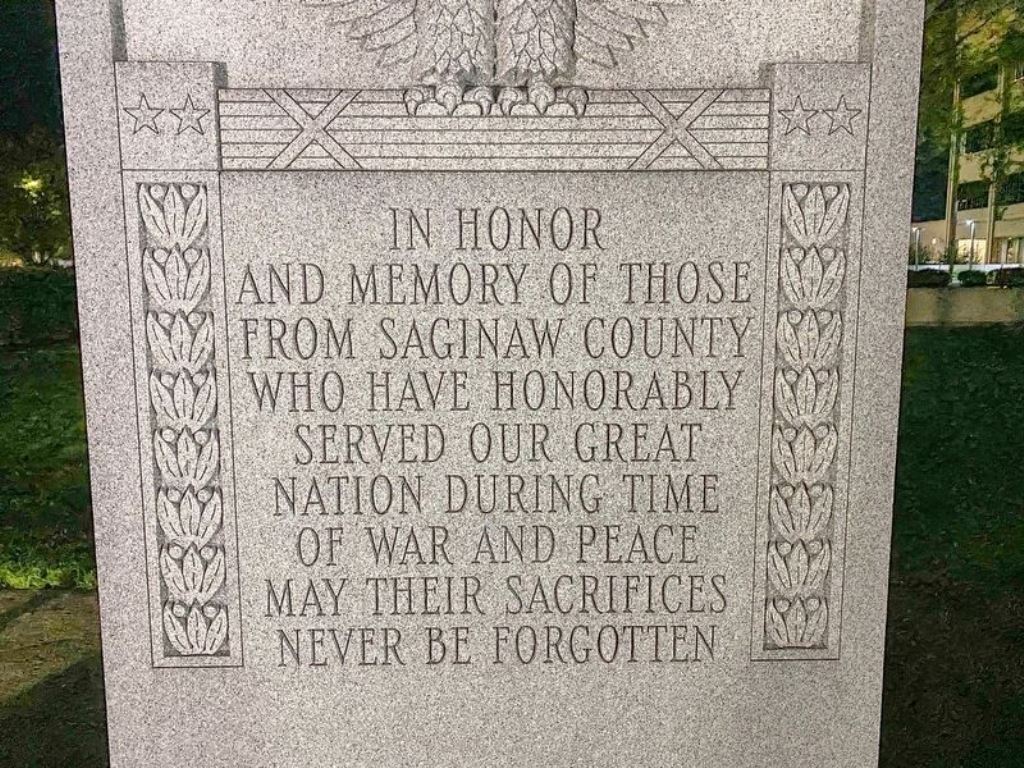 SAGINAW COUNTY VETERANS MEMORIAL DEDICATION STONE