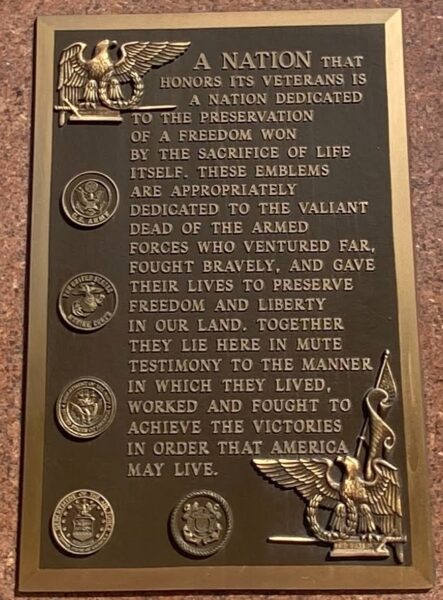 MICHIGAN VETERANS MEMORIAL PLAQUE