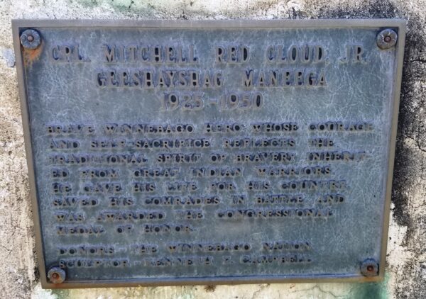 CPL. MITCHELL RED CLOUD, JR. MEDAL OF HONIOR WAR MEMORIAL PLAQUE