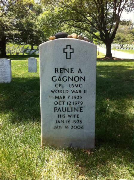 RENE A GAGON WAR MEMORIAL CEMETERY STONE