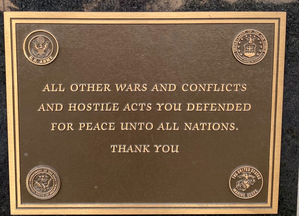 BURTON VETERANS MEMORIAL PLAQUE G