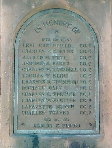 ADRIAN CIVIL WAR MEMORIAL PLAQUE F