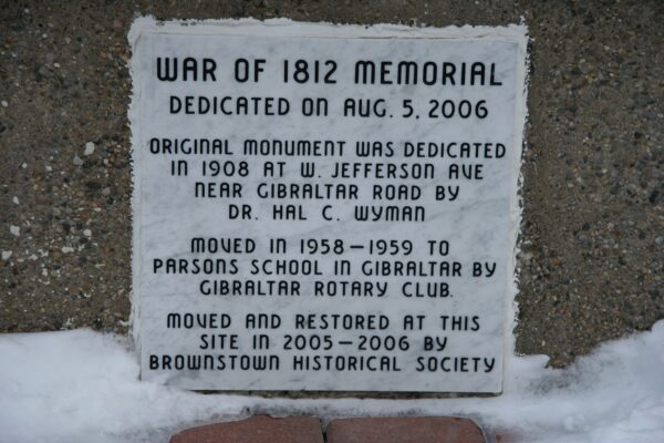 WAR OF 1812 MEMORIAL STONE A