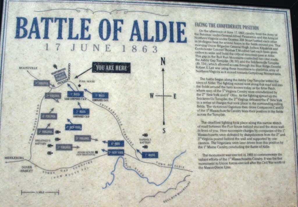 BATTLE OF ALDIE WAR MEMORIAL PLAQUE