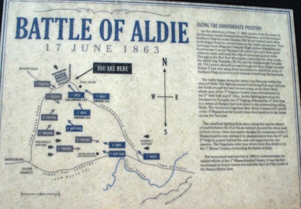 BATTLE OF ALDIE WAR MEMORIAL PLAQUE