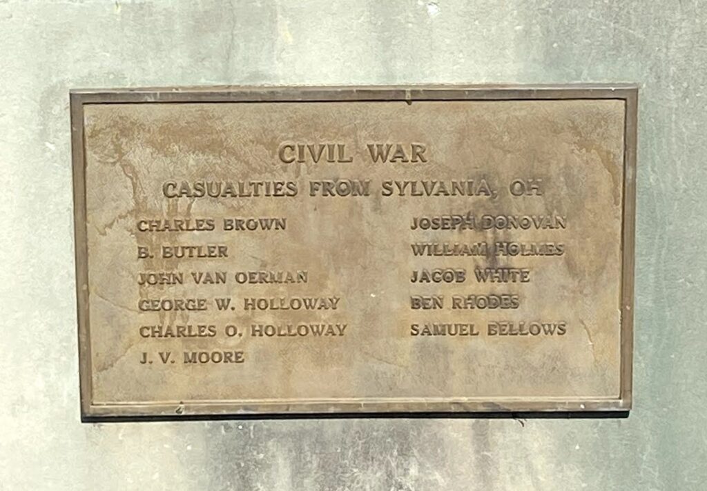 SYLVANIA CIVIL WAR MEMORIAL PLAQUE B