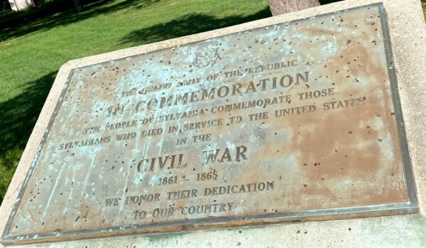SYLVANIA CIVIL WAR MEMORIAL PLAQUE A