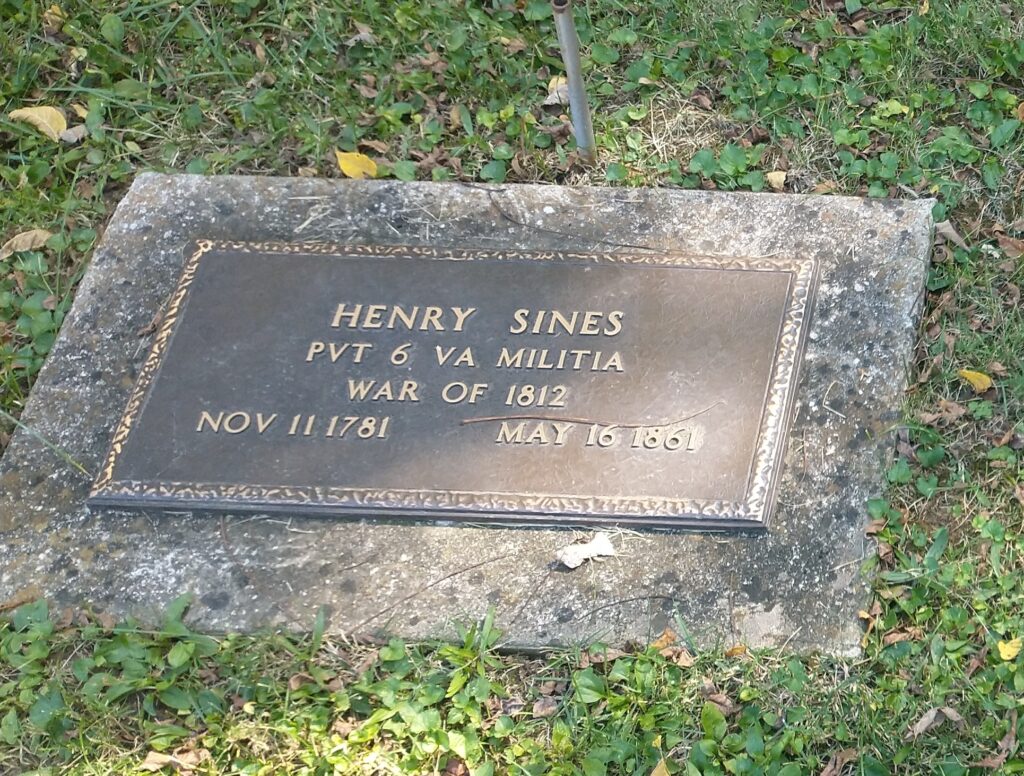 HENRY SINES WAR MEMORIAL CEMETRY STONE