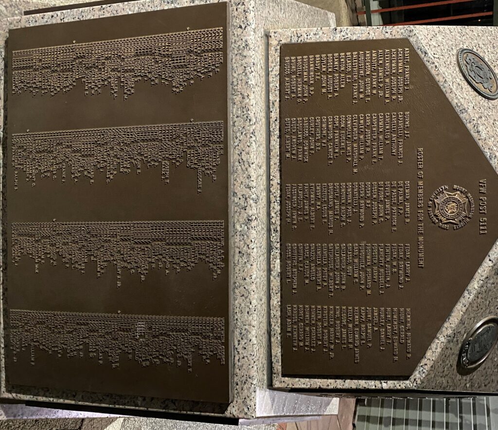 VFW POST 5111 ARMED FORCES VETERANS MEMORIAL PLAQUE C