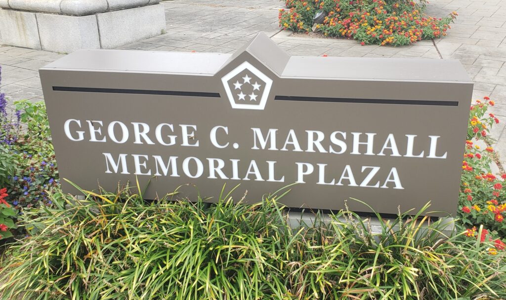 GEORGE C. MARSHALL MEMORIAL PLAZA MARKER