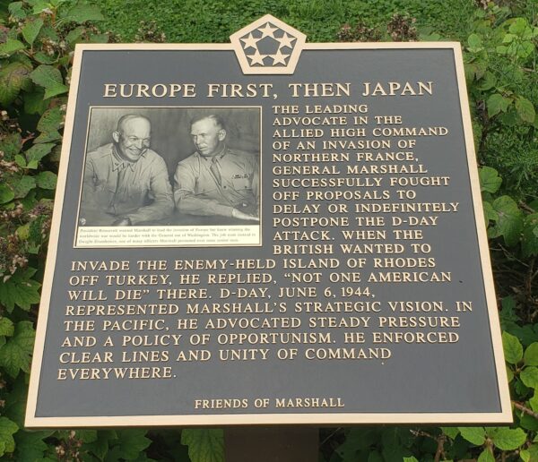 EUROPE FIRST, THEN JAPAN WAR MEMORIAL PLAQUE