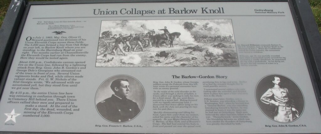 UNION COLLAPSE AT BARLOW KNOLL WAR MEMORIAL PANEL