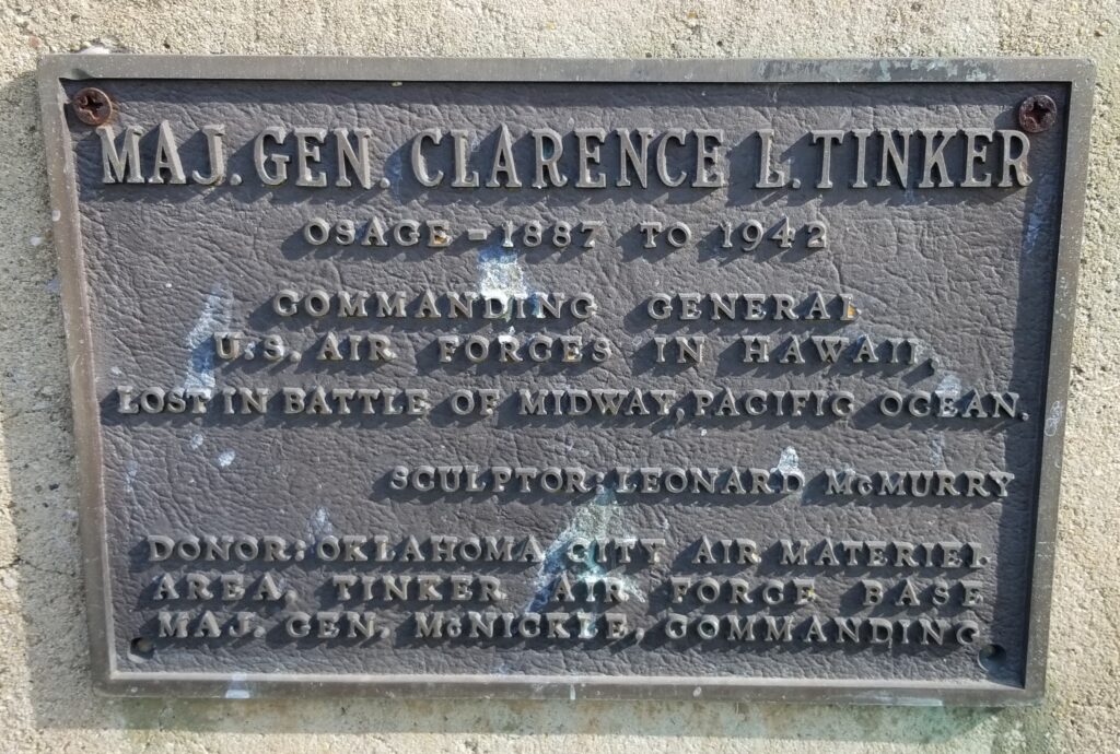 MAJ. GEN. CLARENCE L. TINKER WAR MEMORIAL BUST