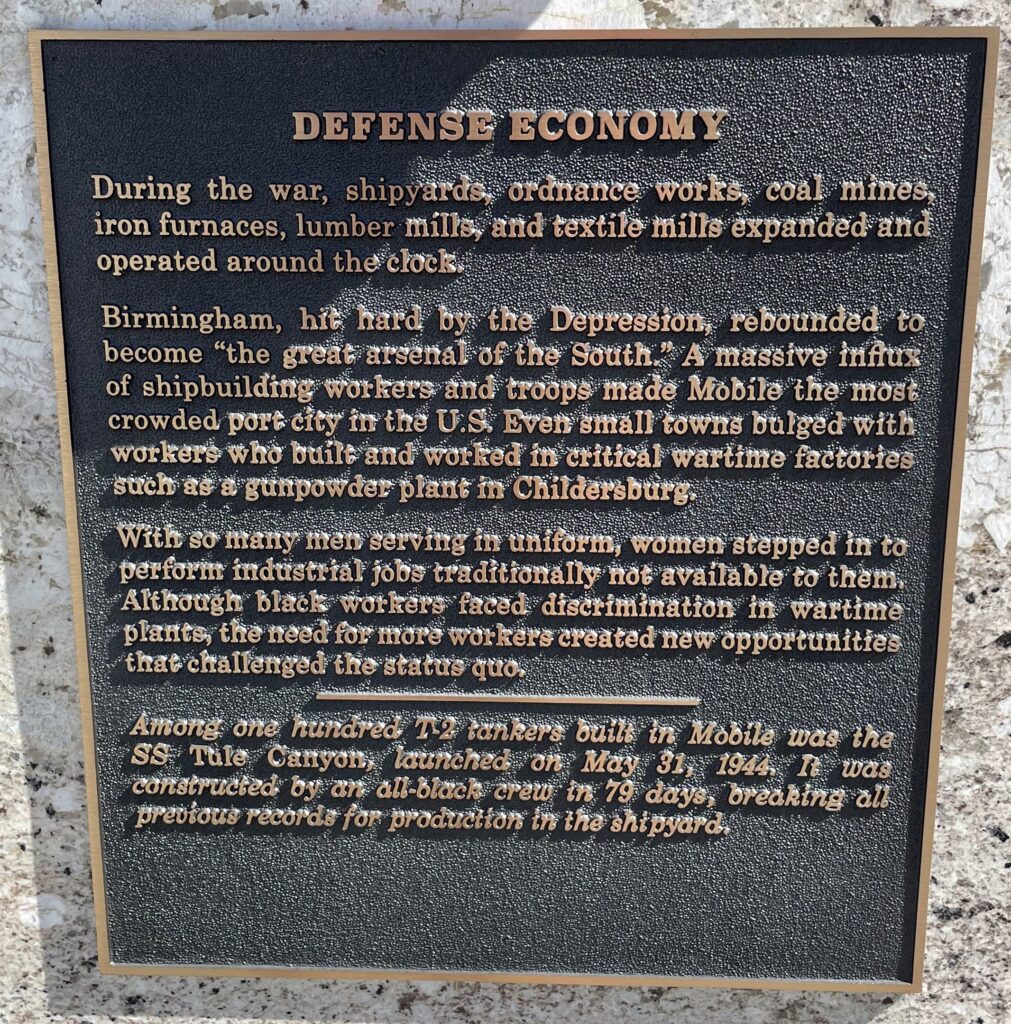 WORLD WAR II DEFENSE ECONOMY MEMORIAL PLAQUE B