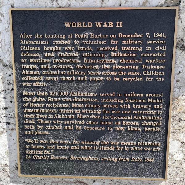 WORLD WAR II DEFENSE ECONOMY MEMORIAL PLAQUE A
