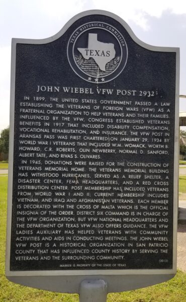 JOHN WIEBEL VFW POST 2932 WAR MEMORIAL MARKER