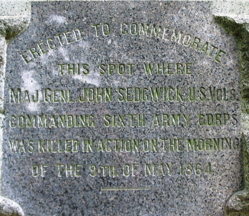 MAJ GENL JOHN SEDGWICK WAR MEMORIAL STONE A